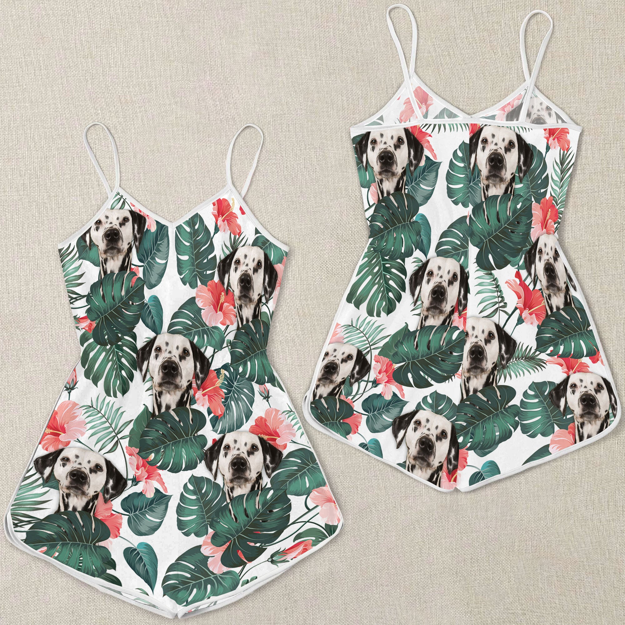 Dalmatian Pattern Sleeveless Romper