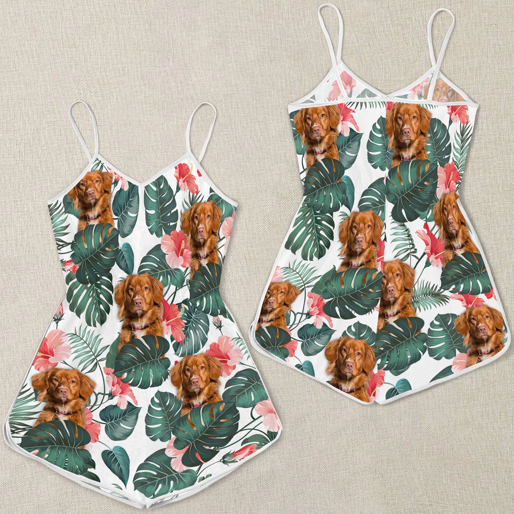 Nova Scotia Duck Tolling Retriever Pattern Sleeveless Romper