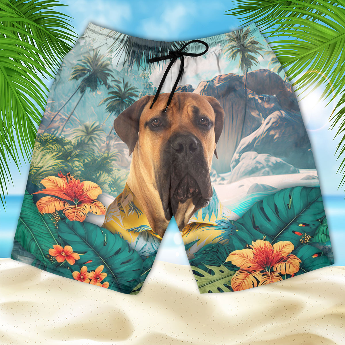 Boerboel - 3D Men's Beach Short