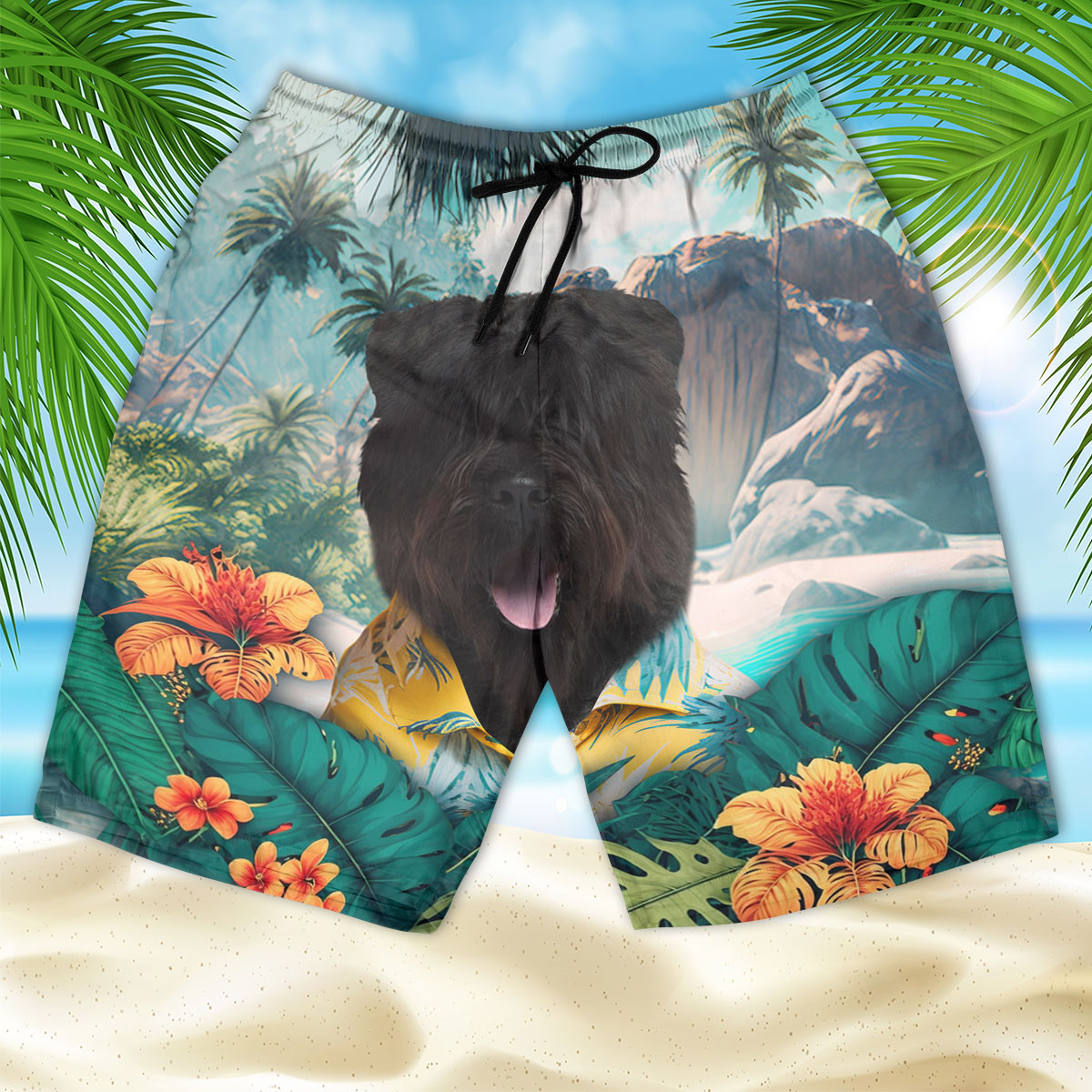 Bouvier des Flandres - 3D Men's Beach Short