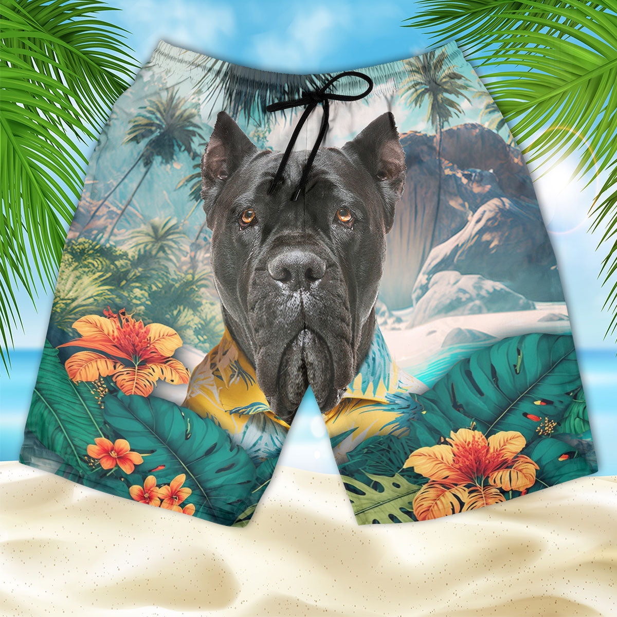 Cane Corso - 3D Men's Beach Short