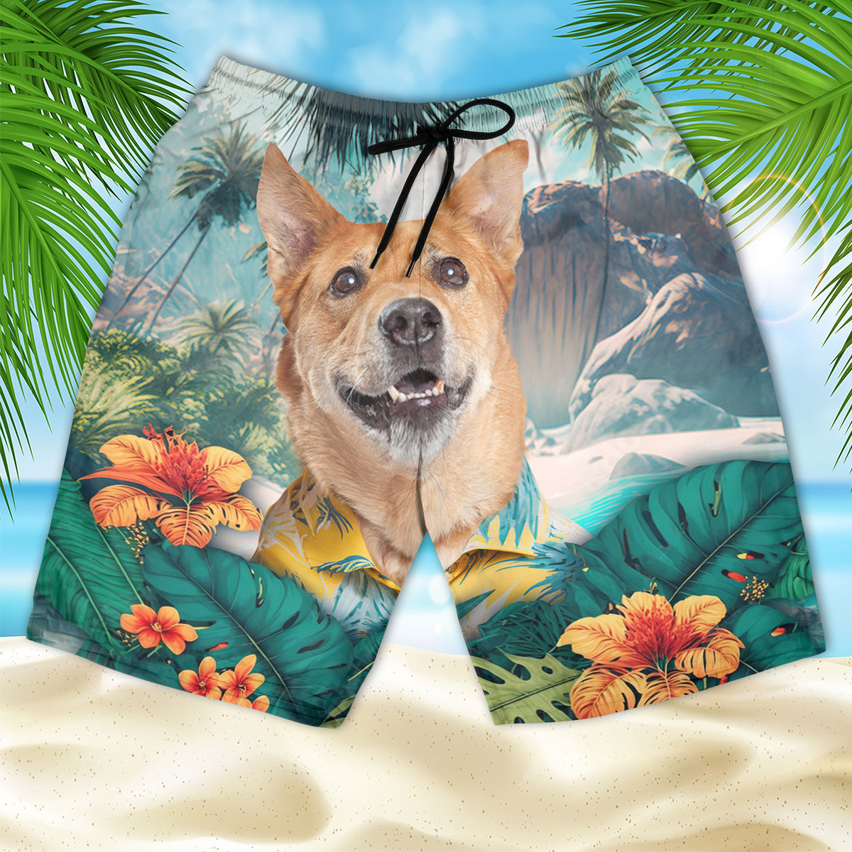 Carolina Dog - 3D Men's Beach Short