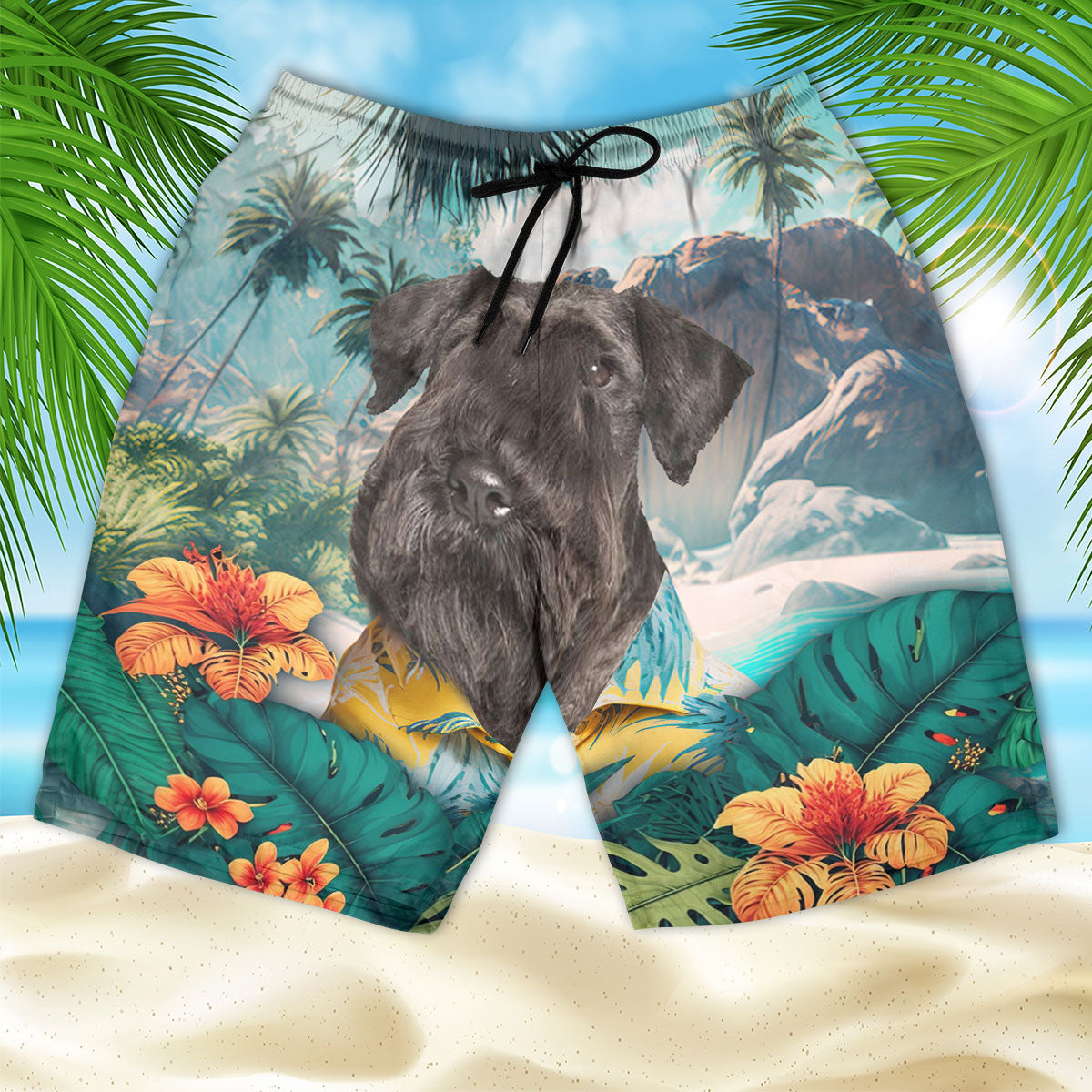 Cesky Terrier - 3D Men's Beach Short
