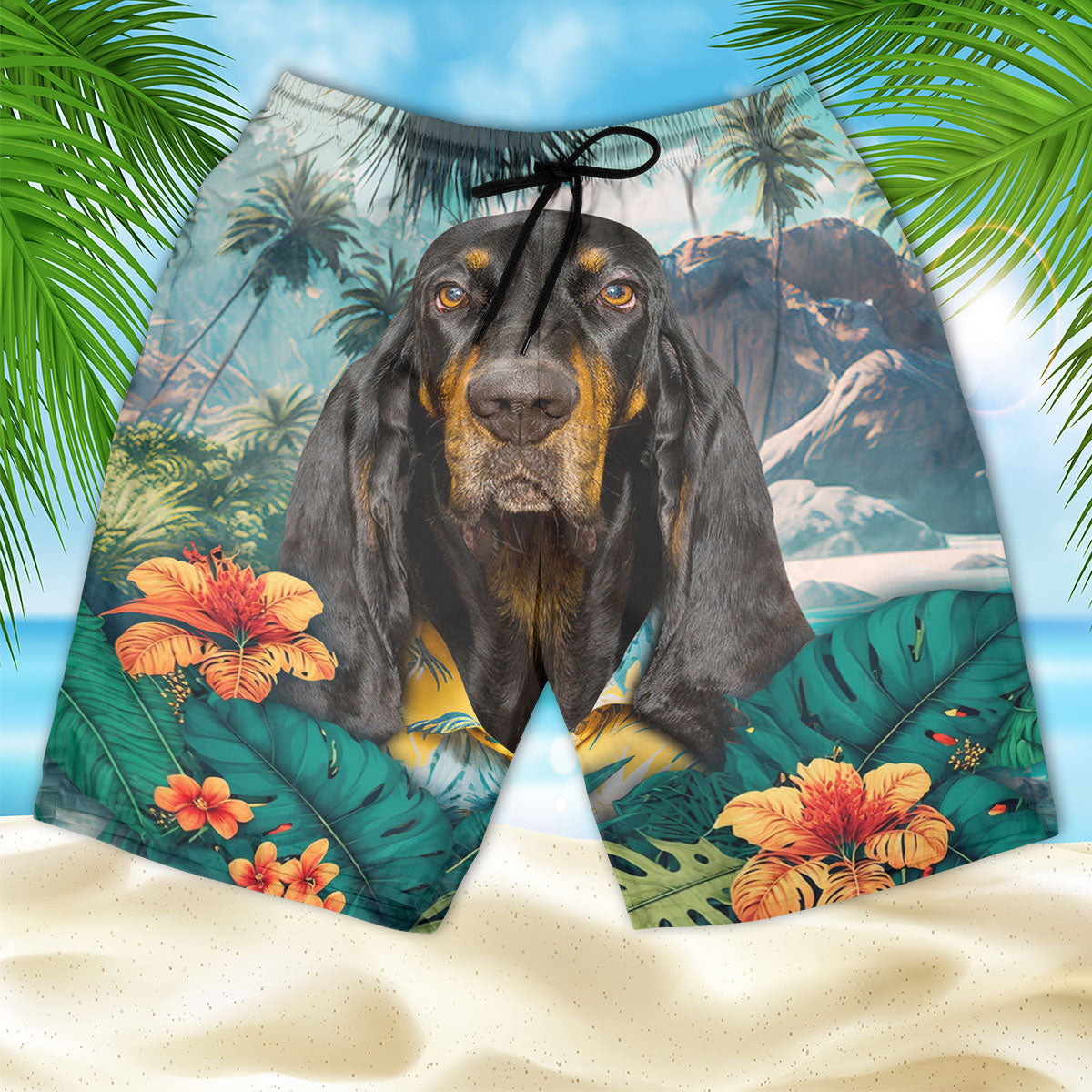 Coonhound - 3D Men's Beach Short