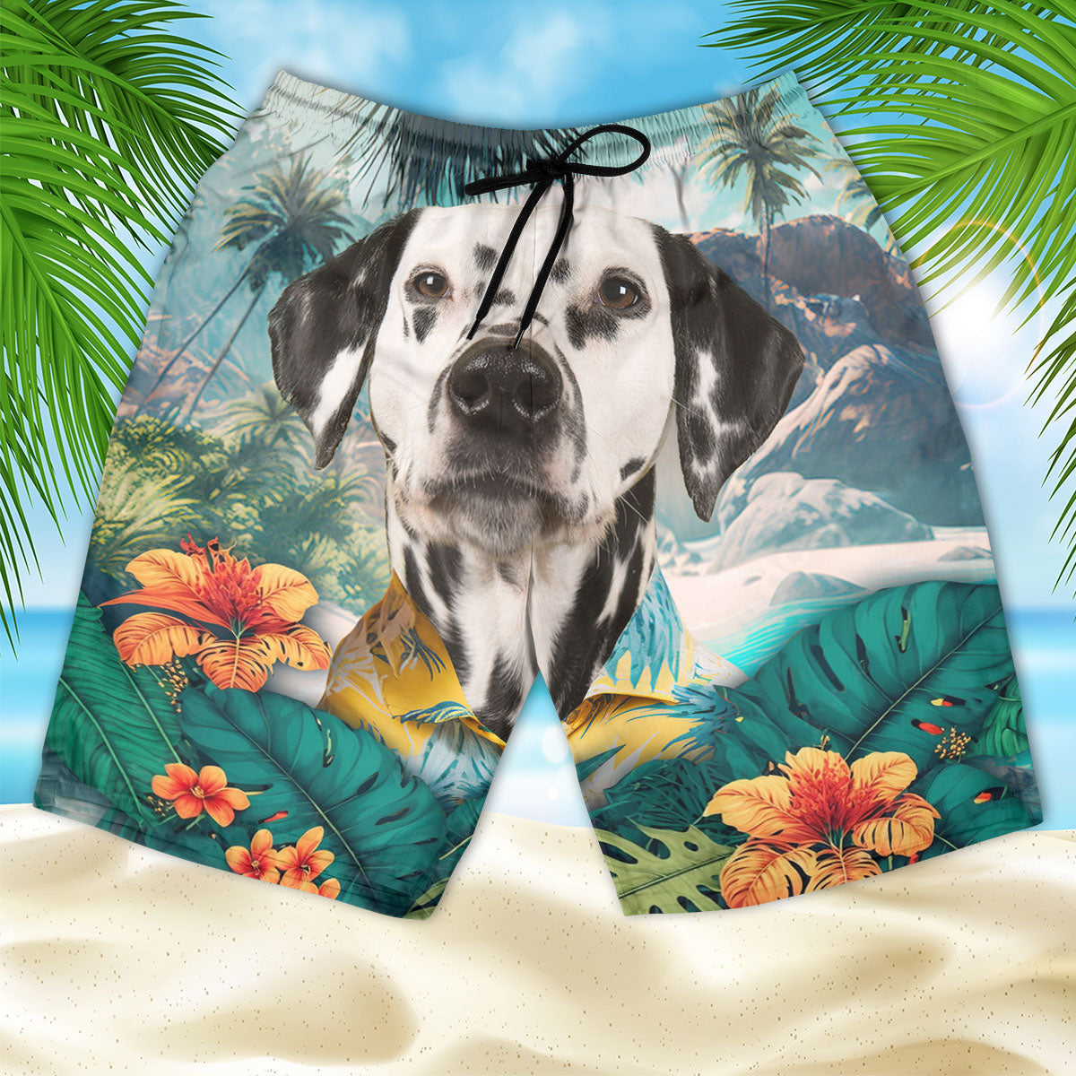 Dalmatian - 3D Men's Beach Short