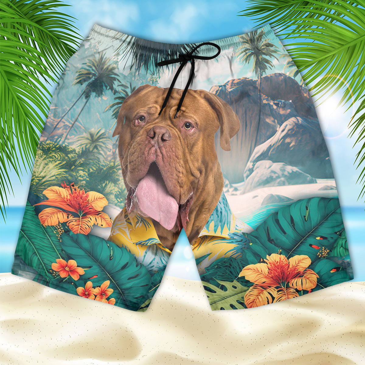 Dogue de Bordeaux - 3D Men's Beach Short