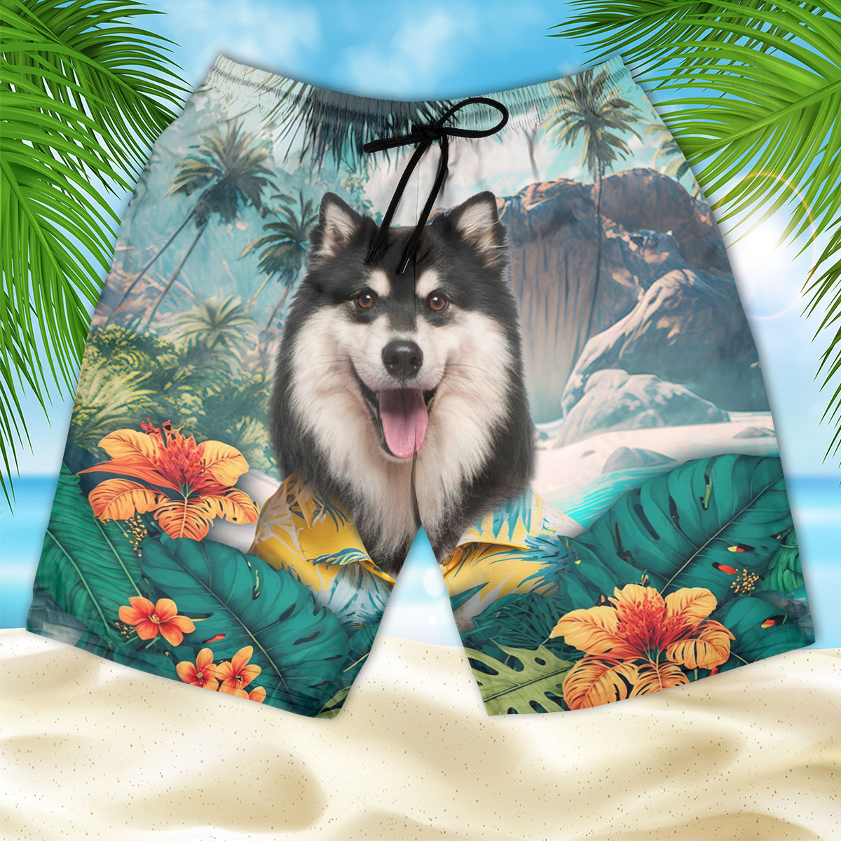Finnish Lapphund - 3D Men's Beach Short