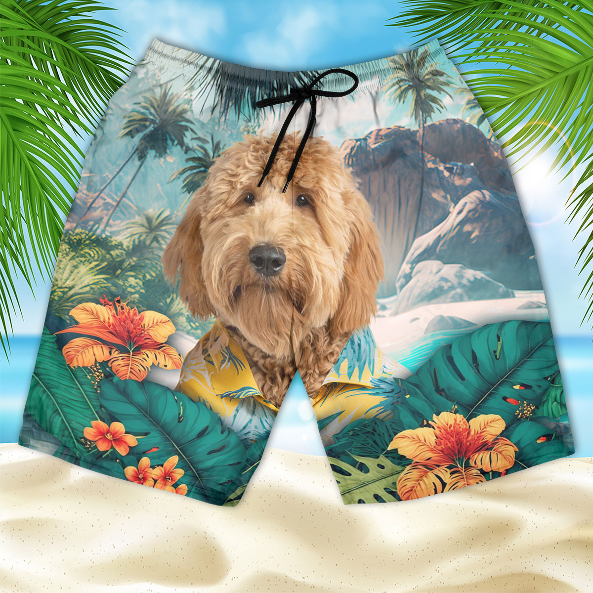 Goldendoodle - 3D Men's Beach Short