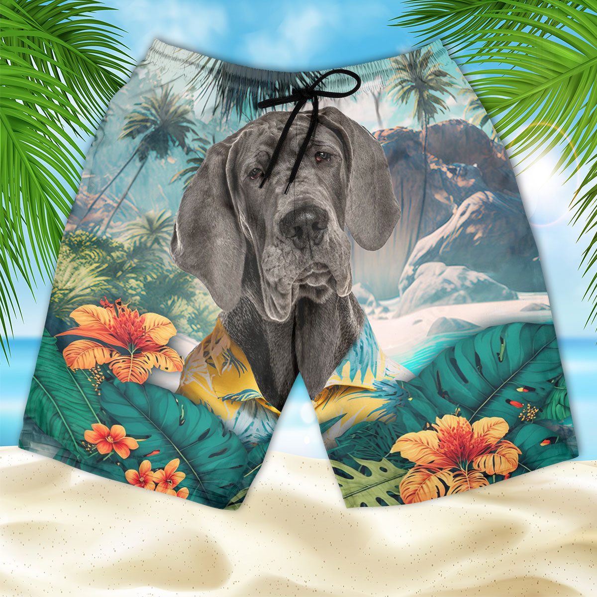 Great Dane - 3D Men's Beach Short