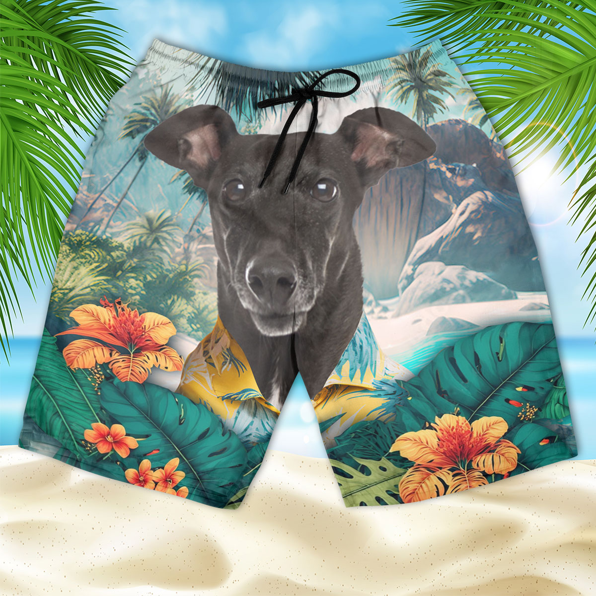 Greyhound - 3D Men's Beach Short