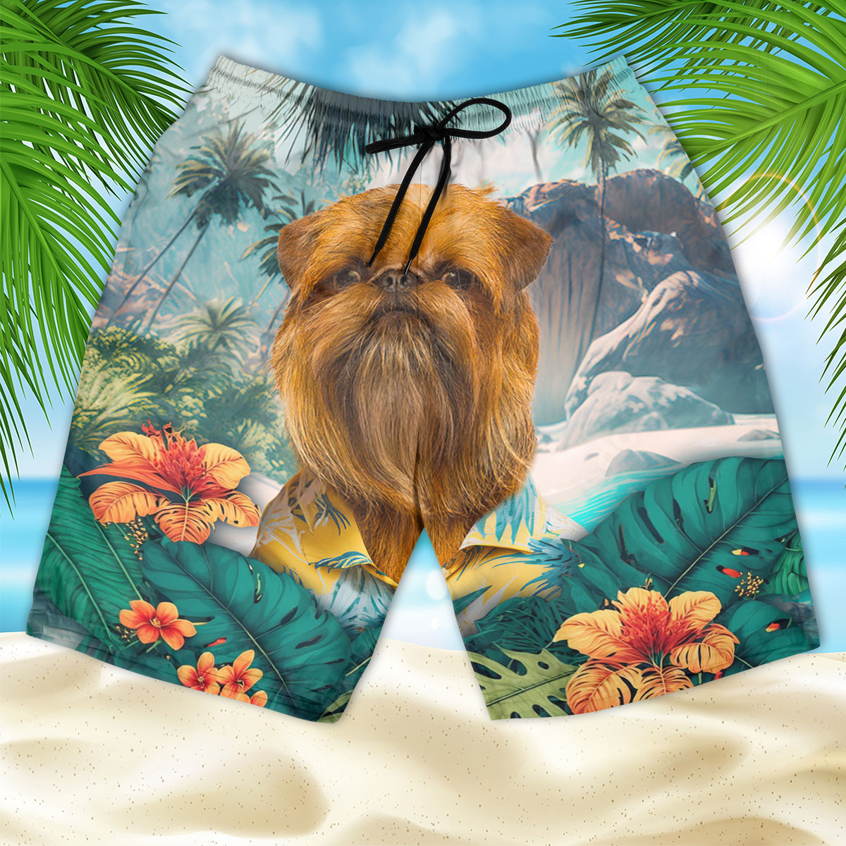 Griffon Brussels - 3D Men's Beach Short