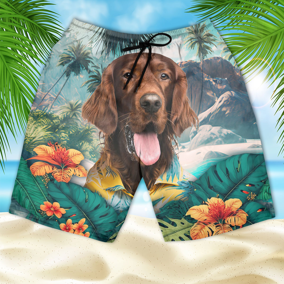 Irish Setter - 3D Men's Beach Short