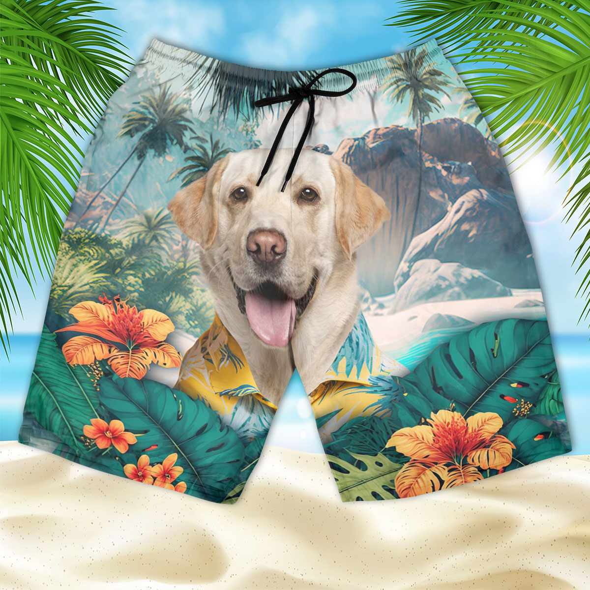Labrador Retriever - 3D Men's Beach Short
