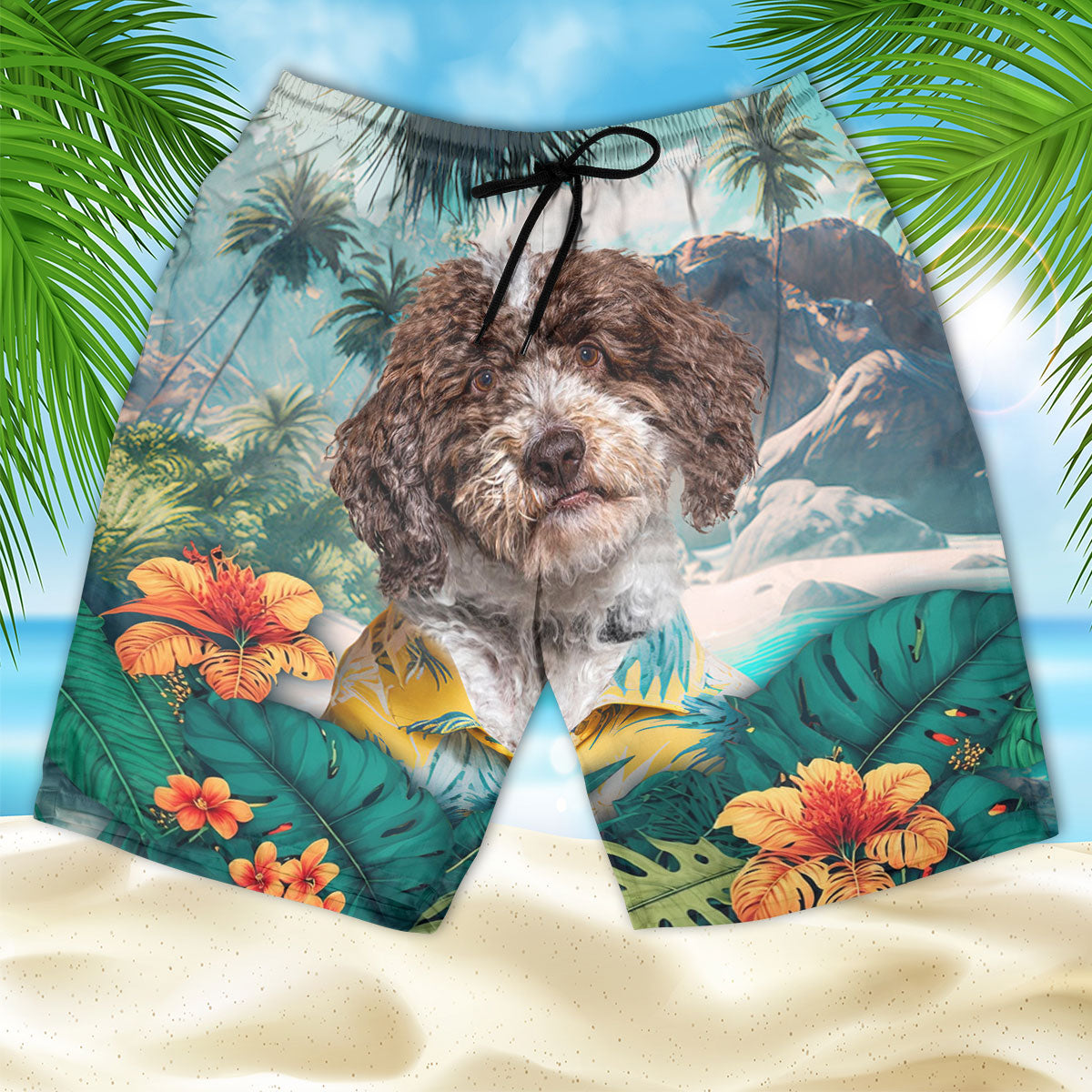 Lagotto Romagnolo - 3D Men's Beach Short