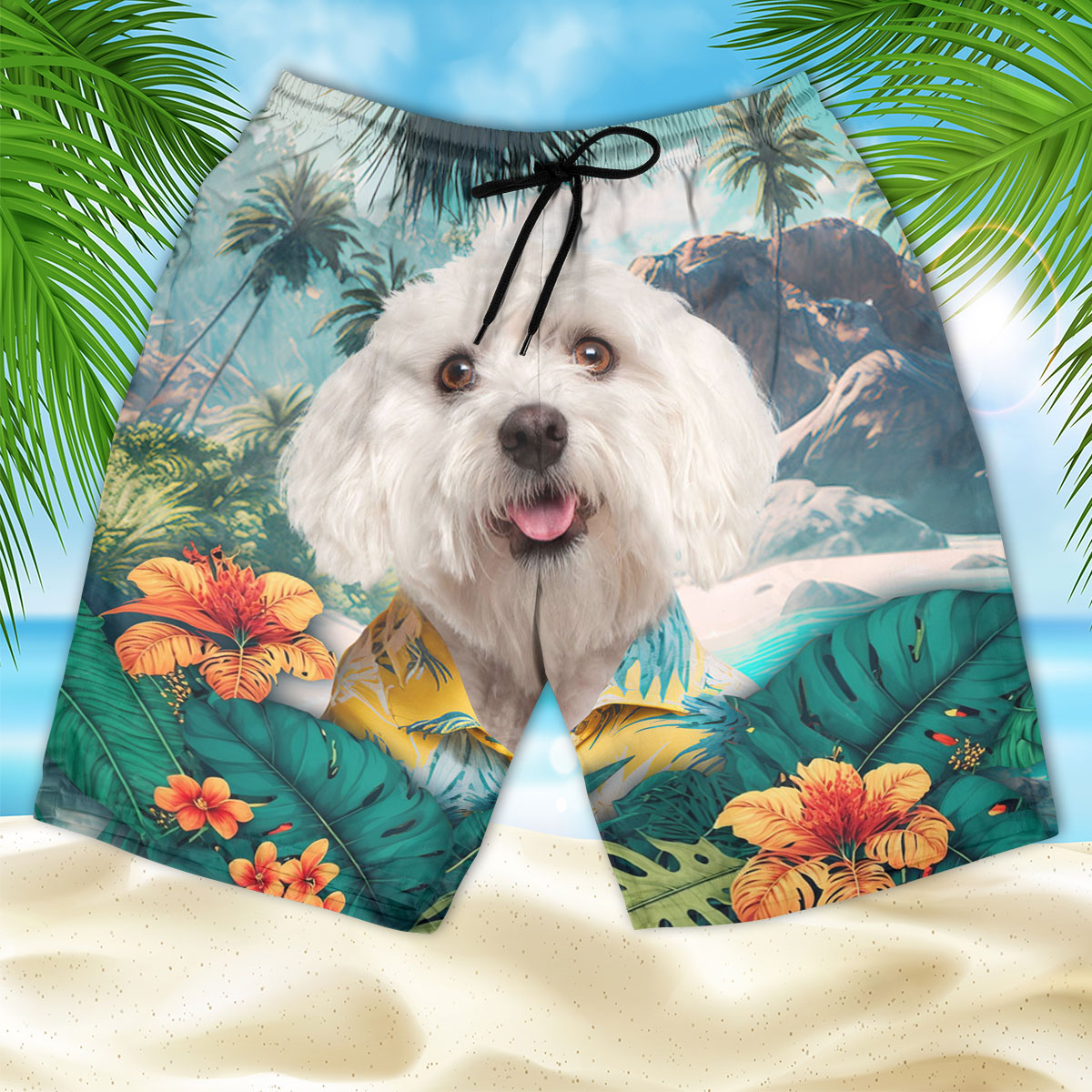 Maltese - 3D Men's Beach Short