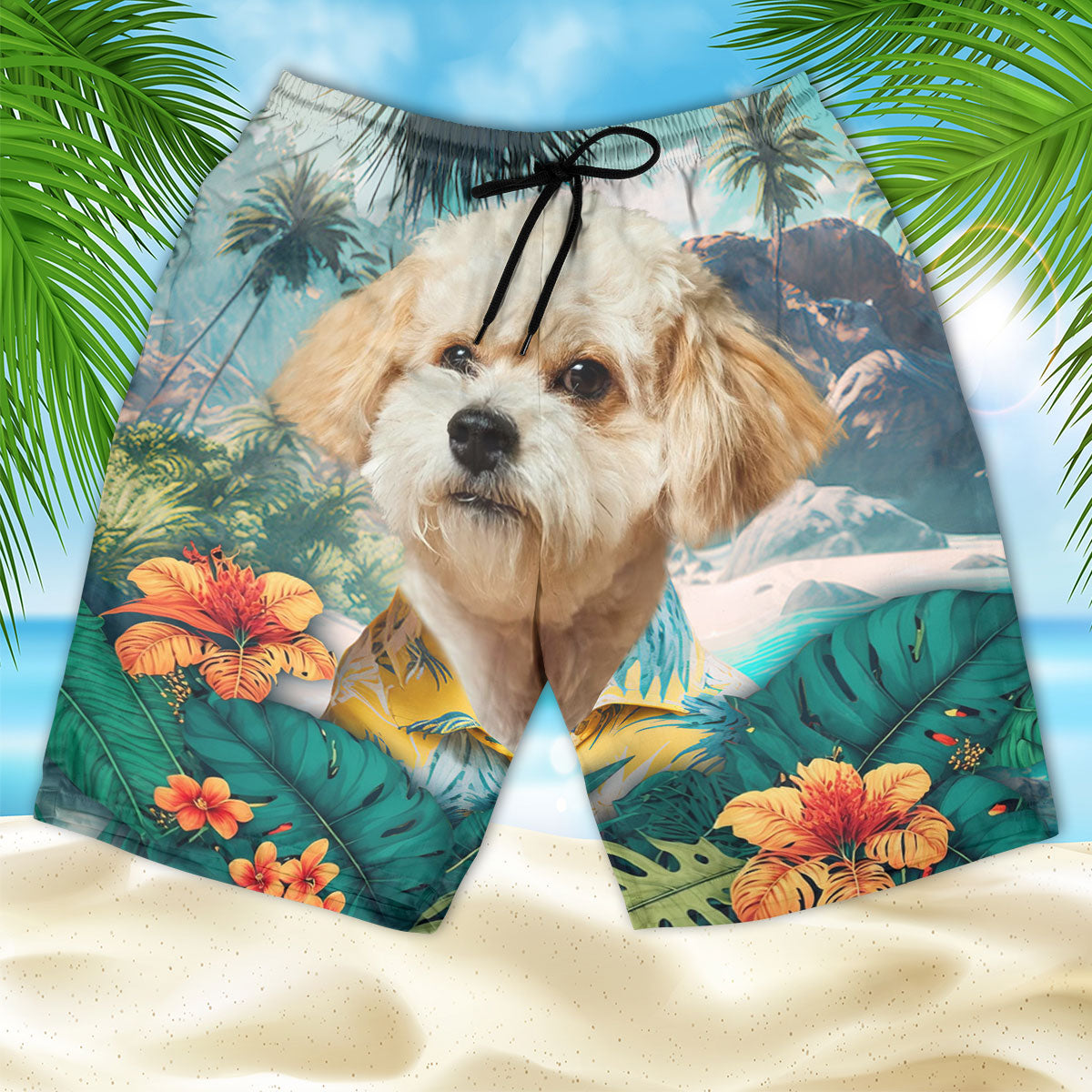 Maltipoo - 3D Men's Beach Short