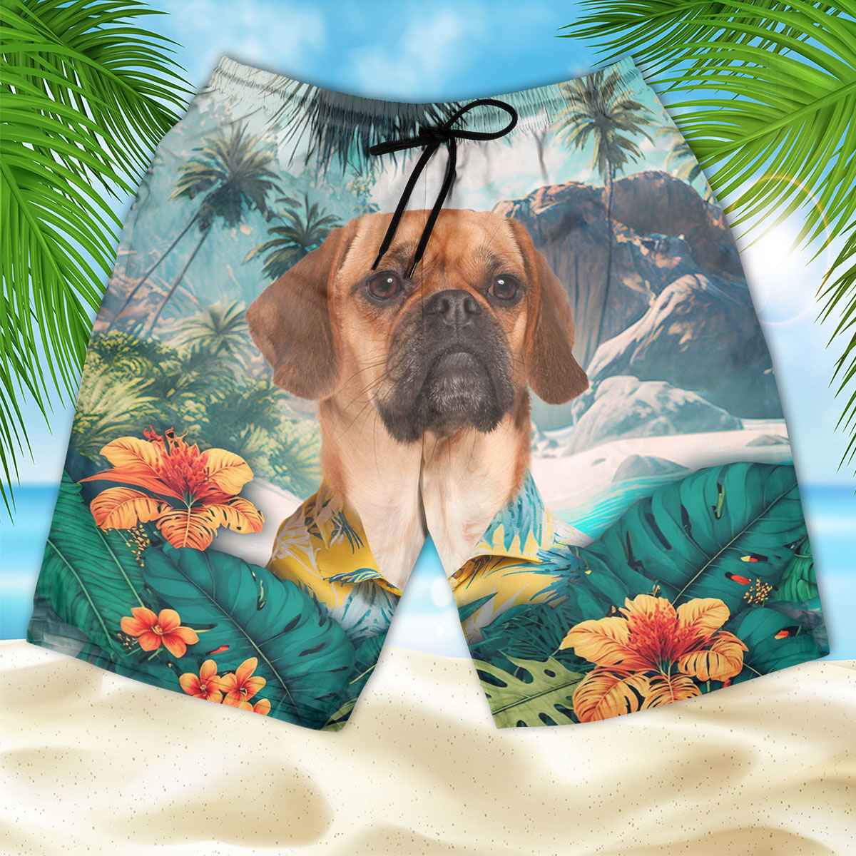 Puggle - 3D Men's Beach Short