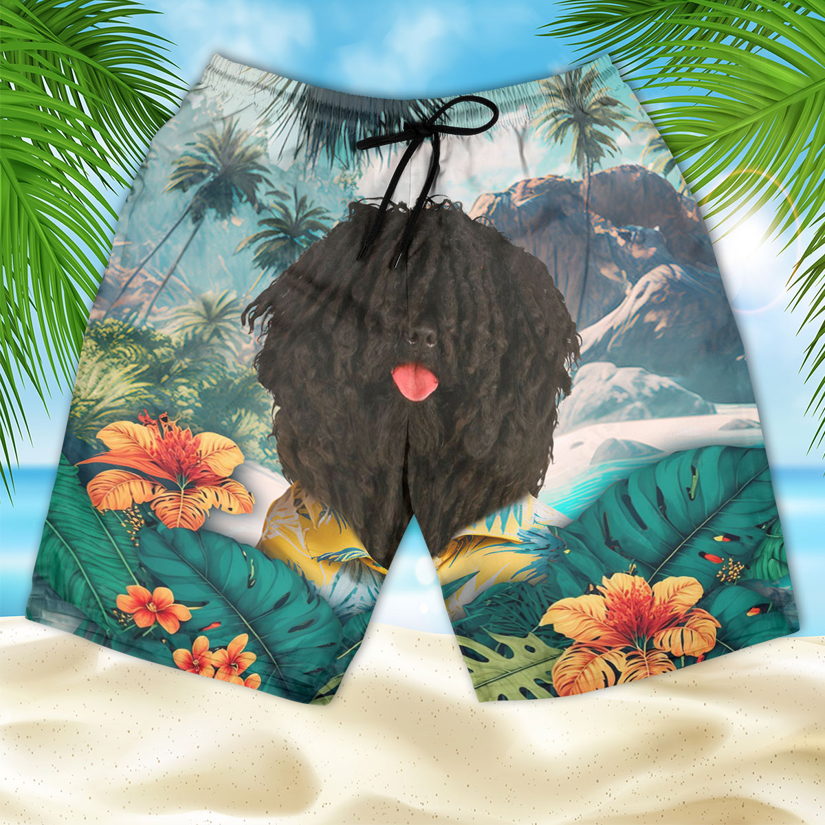 Puli dog - 3D Men's Beach Short