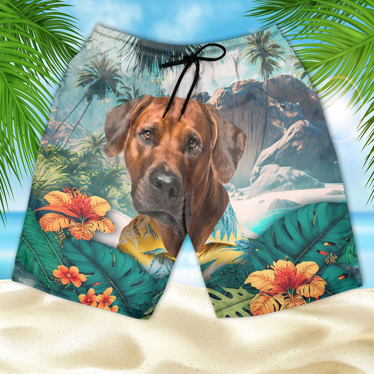 Rhodesian Ridgeback - 3D Men's Beach Short - Cordecar Store