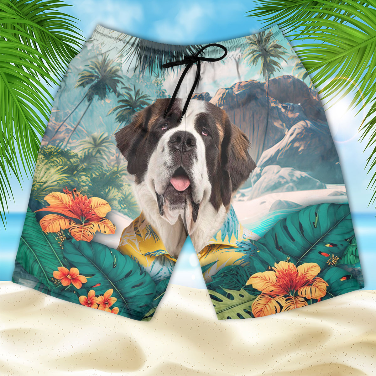 Saint Bernard - 3D Men's Beach Short