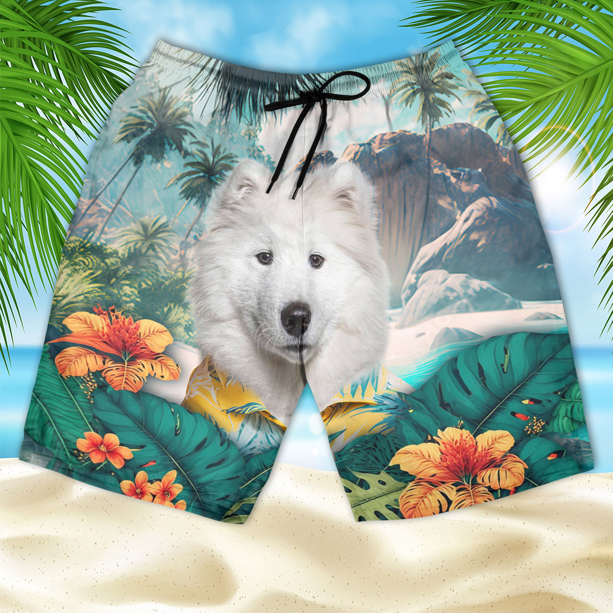 Samoyed - 3D Men's Beach Short