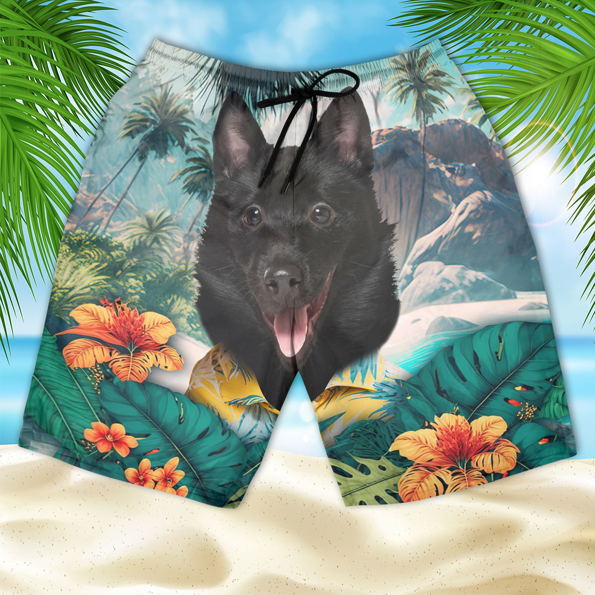 Schipperke - 3D Men's Beach Short