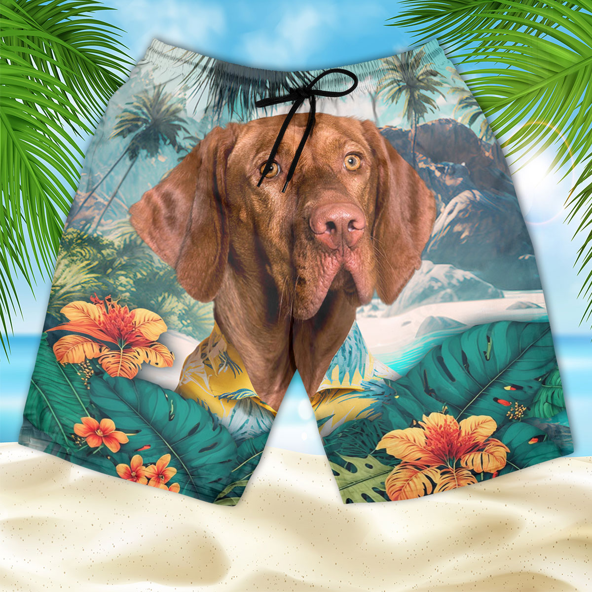 Vizsla - 3D Men's Beach Short