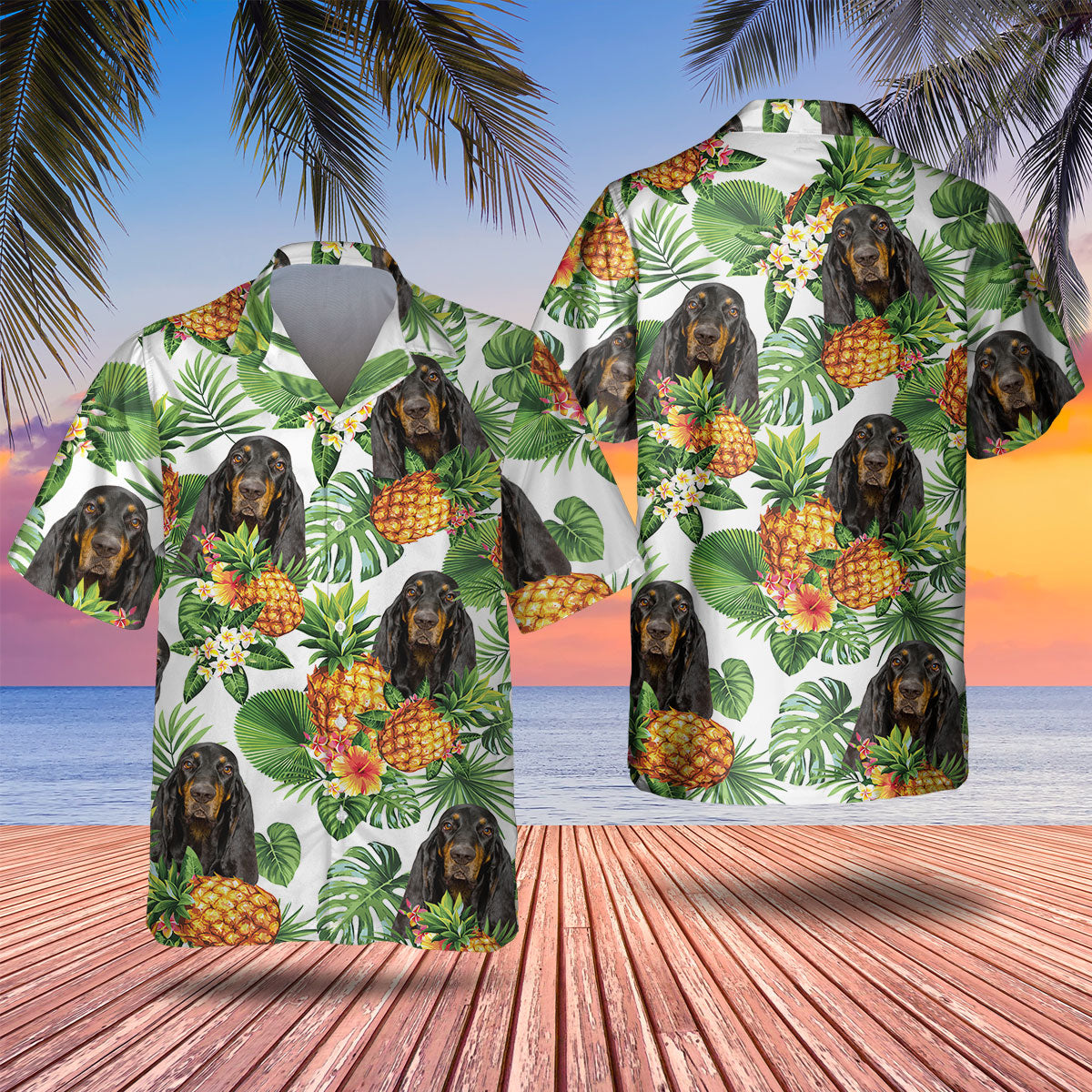 Coonhound - Tropical Pattern Hawaiian Shirt
