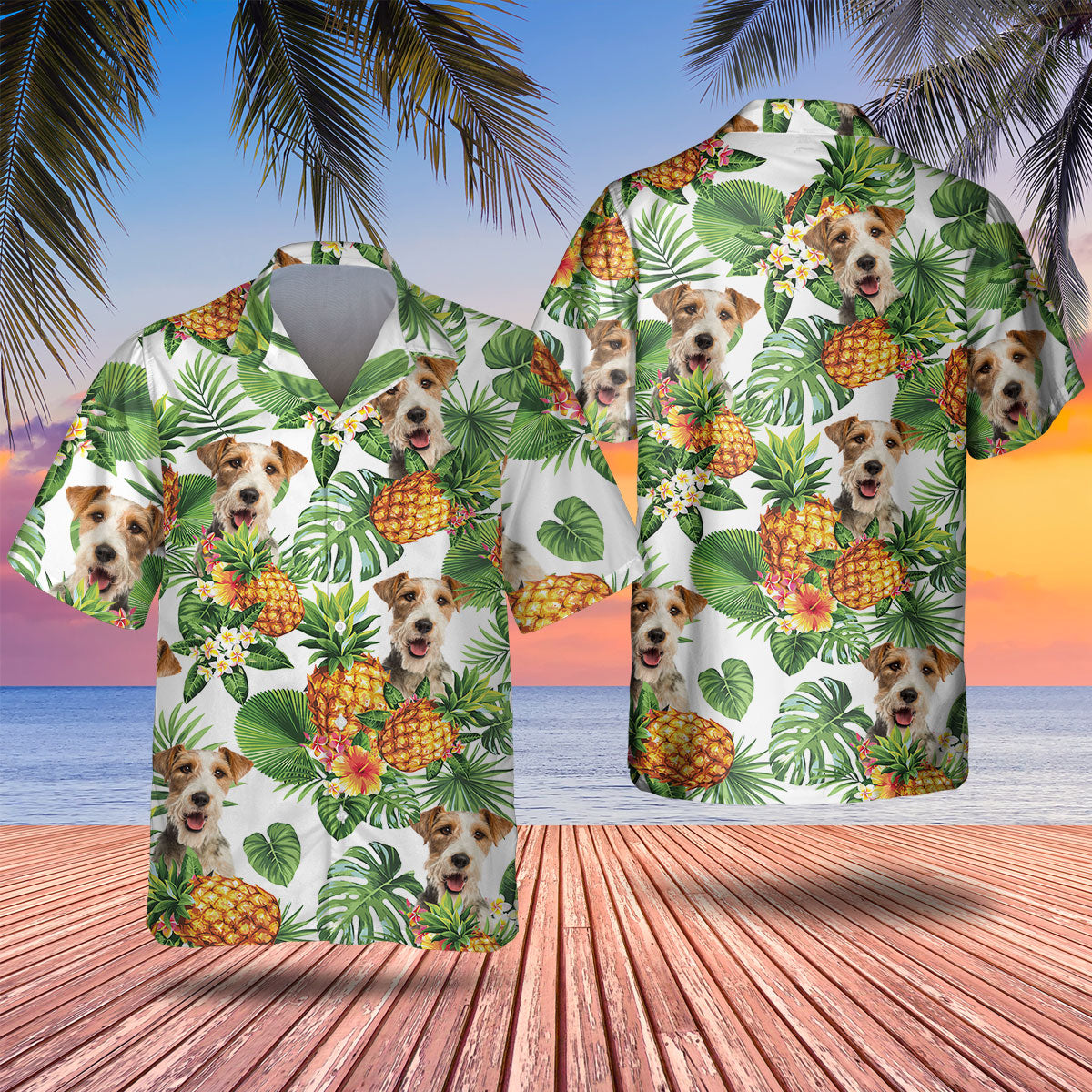 Fox Terrier - Tropical Pattern Hawaiian Shirt