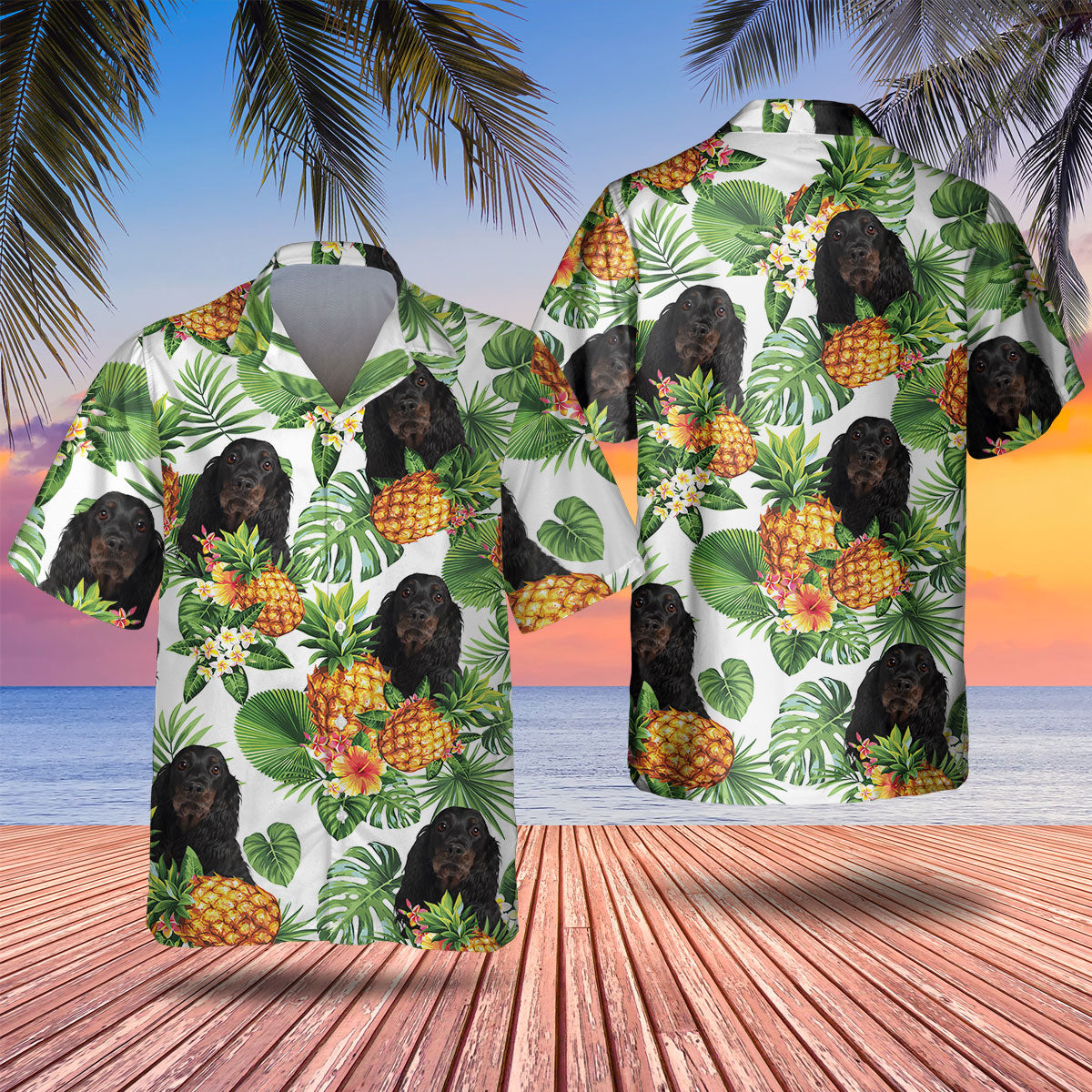 Gordon Setter - Tropical Pattern Hawaiian Shirt