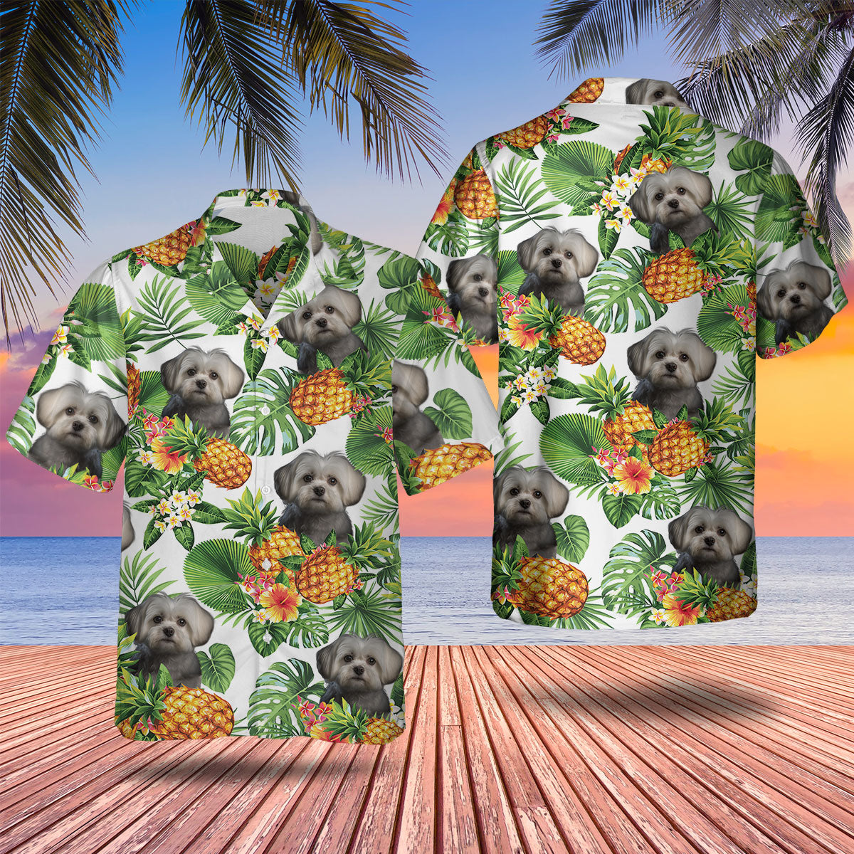 Maltese AI - Tropical Pattern Hawaiian Shirt