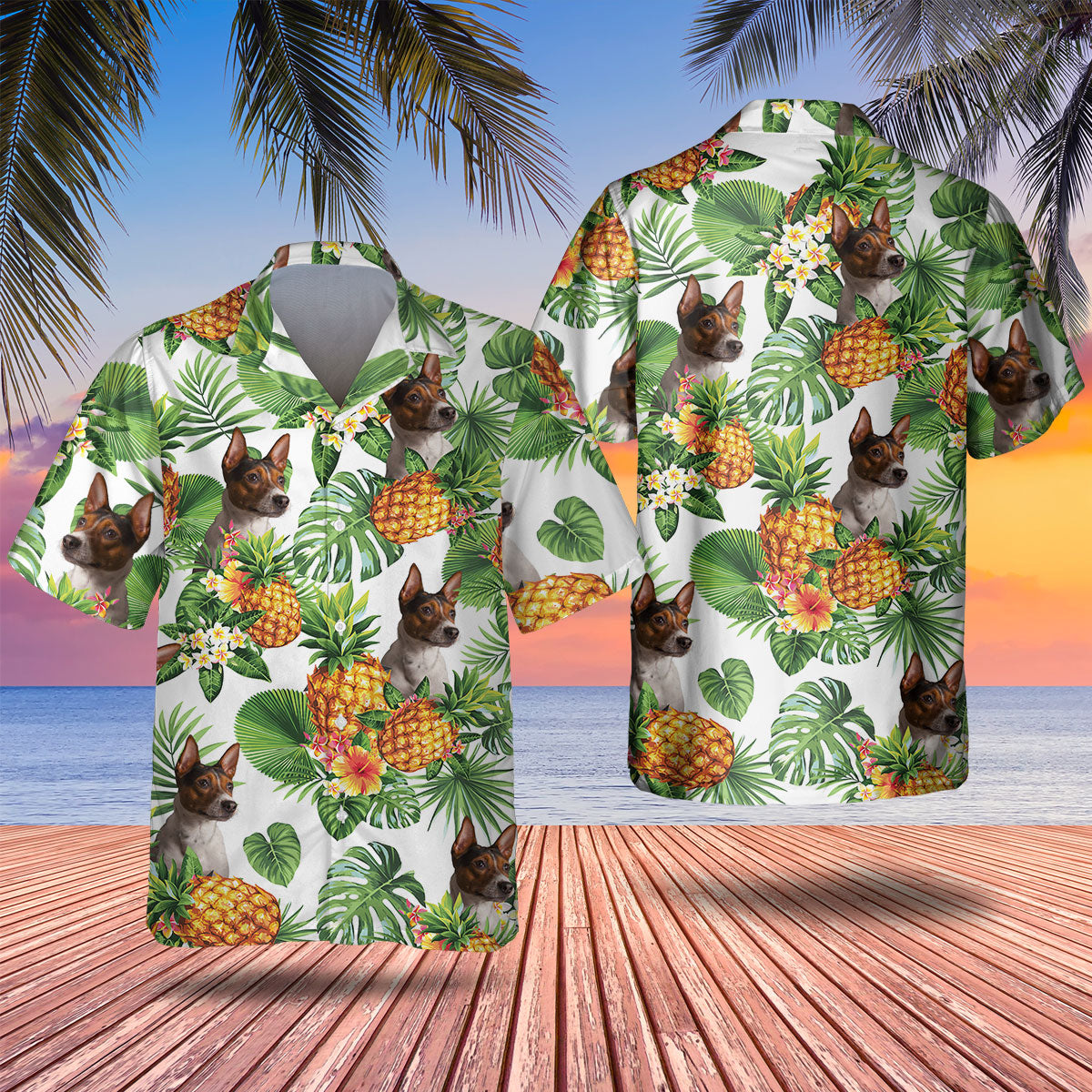 Rat Terrier - Tropical Pattern Hawaiian Shirt