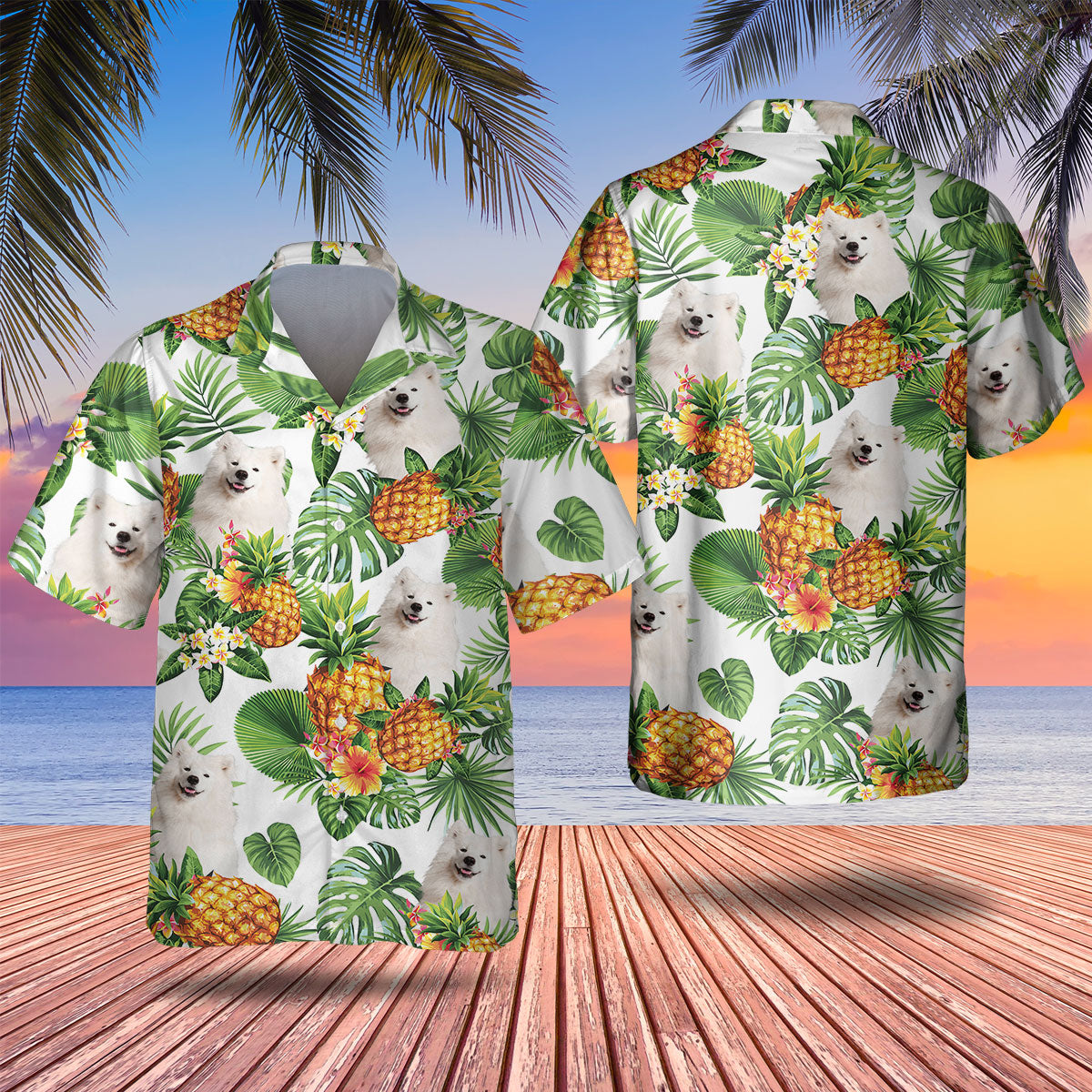 Samoyed - Tropical Pattern Hawaiian Shirt