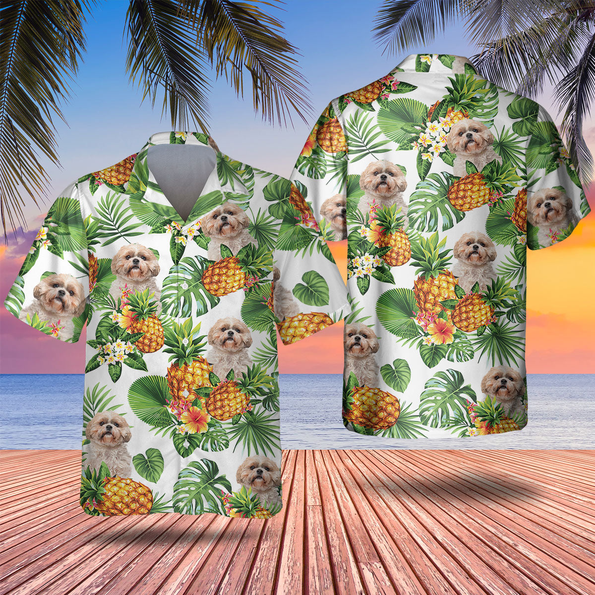 Shih Tzu - Tropical Pattern Hawaiian Shirt