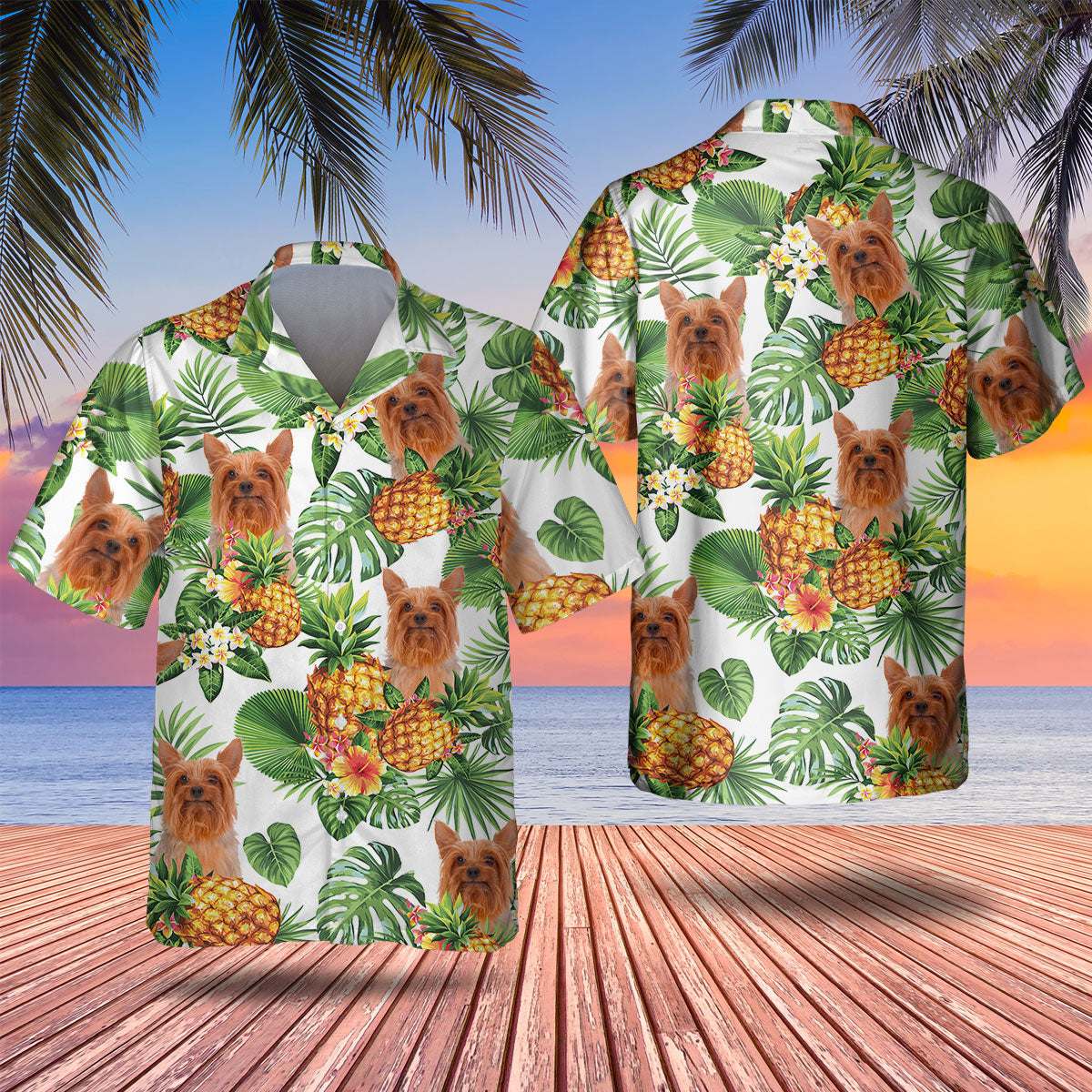 Silky Terrier - Tropical Pattern Hawaiian Shirt