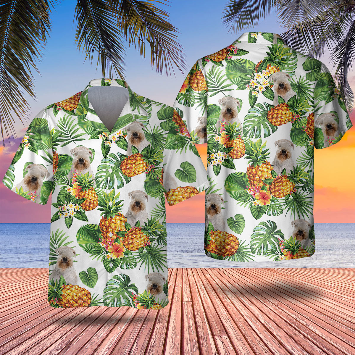 Soft-coated Wheaten Terrier - Tropical Pattern Hawaiian Shirt