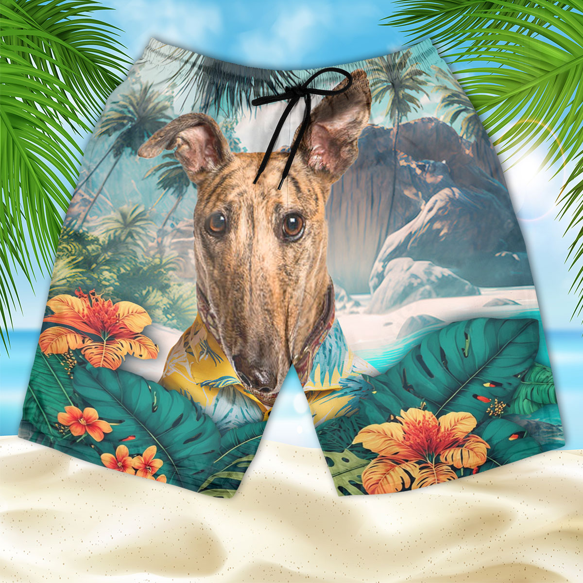 Whippet - 3D Men's Beach Short