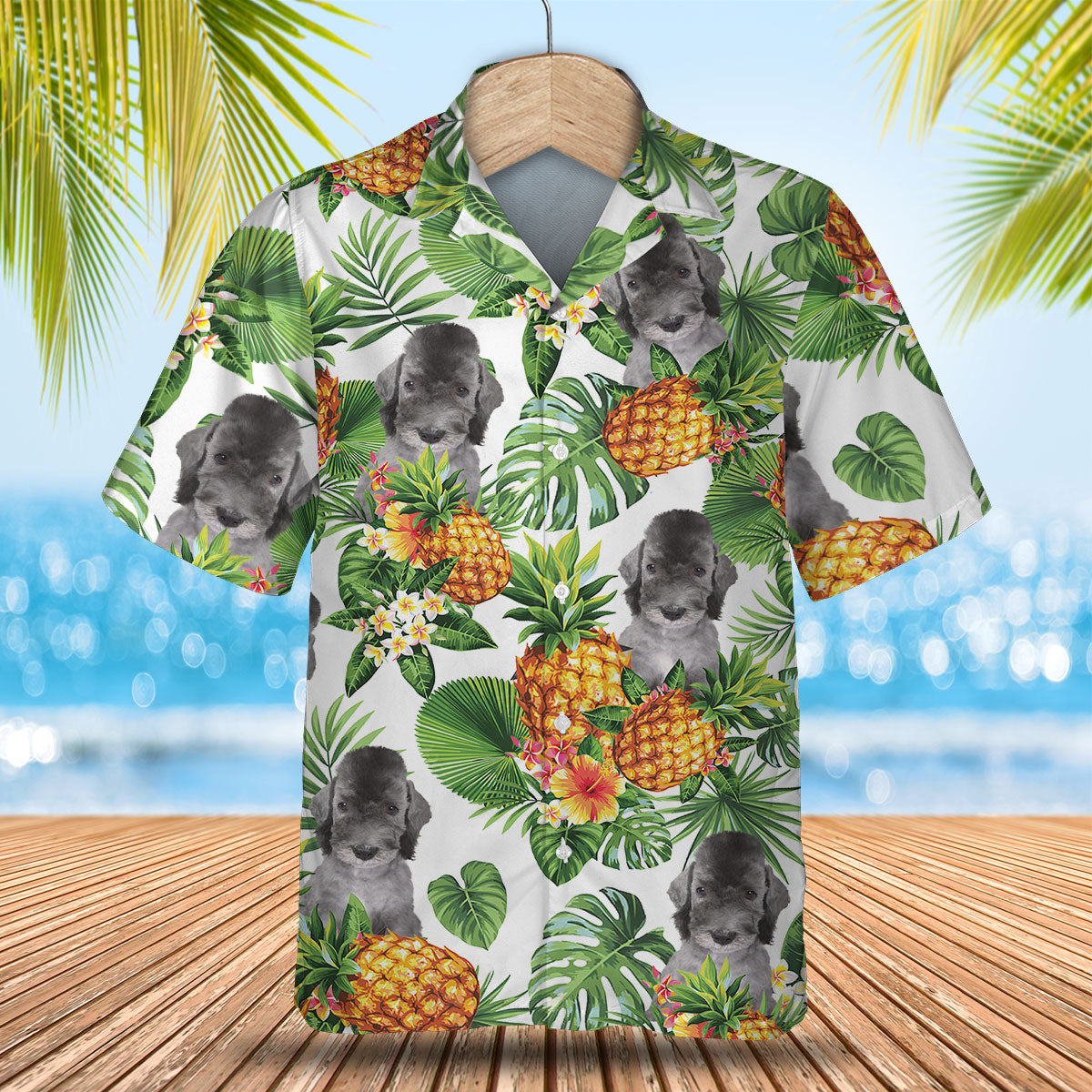 Bedlington Terrier - Tropical Pattern Hawaiian Shirt