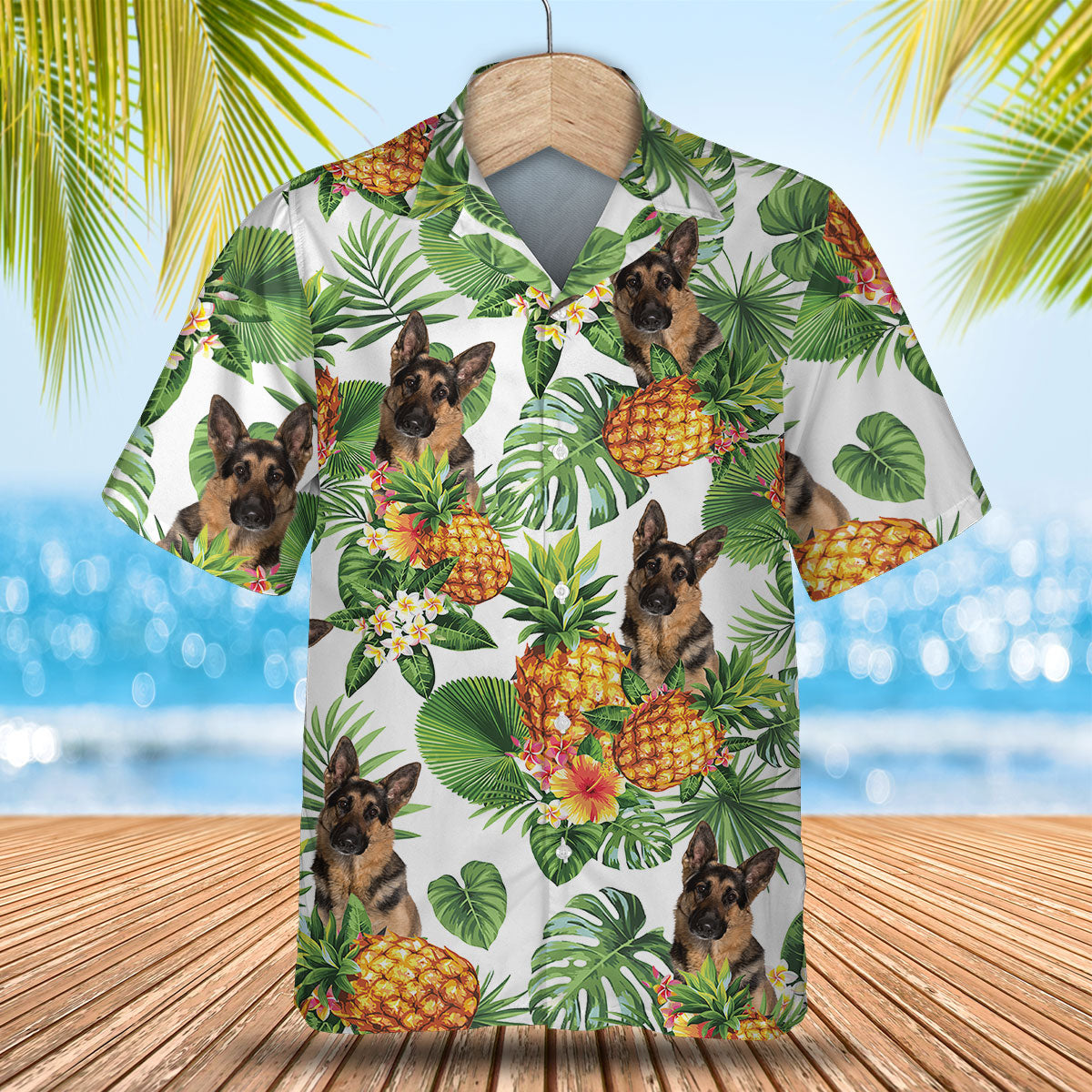 German Shepherd Dog - Tropical Pattern Hawaiian Shirt