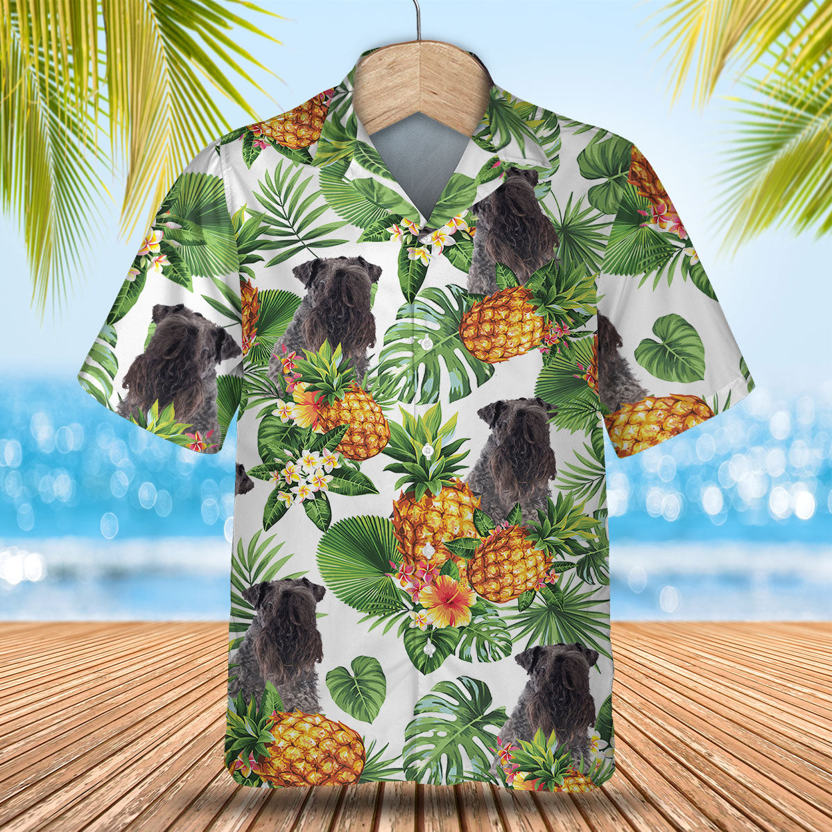 Kerry Blue Terrier - Tropical Pattern Hawaiian Shirt