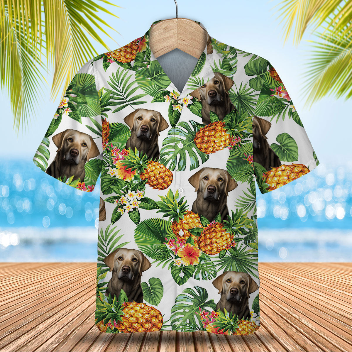 Labrador Retriever 2 AI - Tropical Pattern Hawaiian Shirt