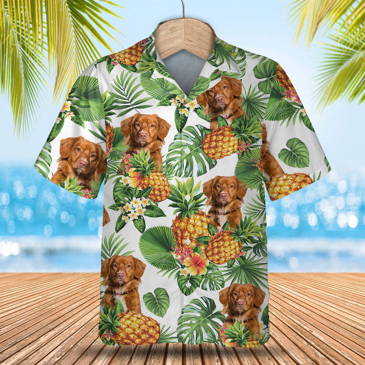 Nova Scotia Duck Tolling Retriever - Tropical Pattern Hawaiian Shirt