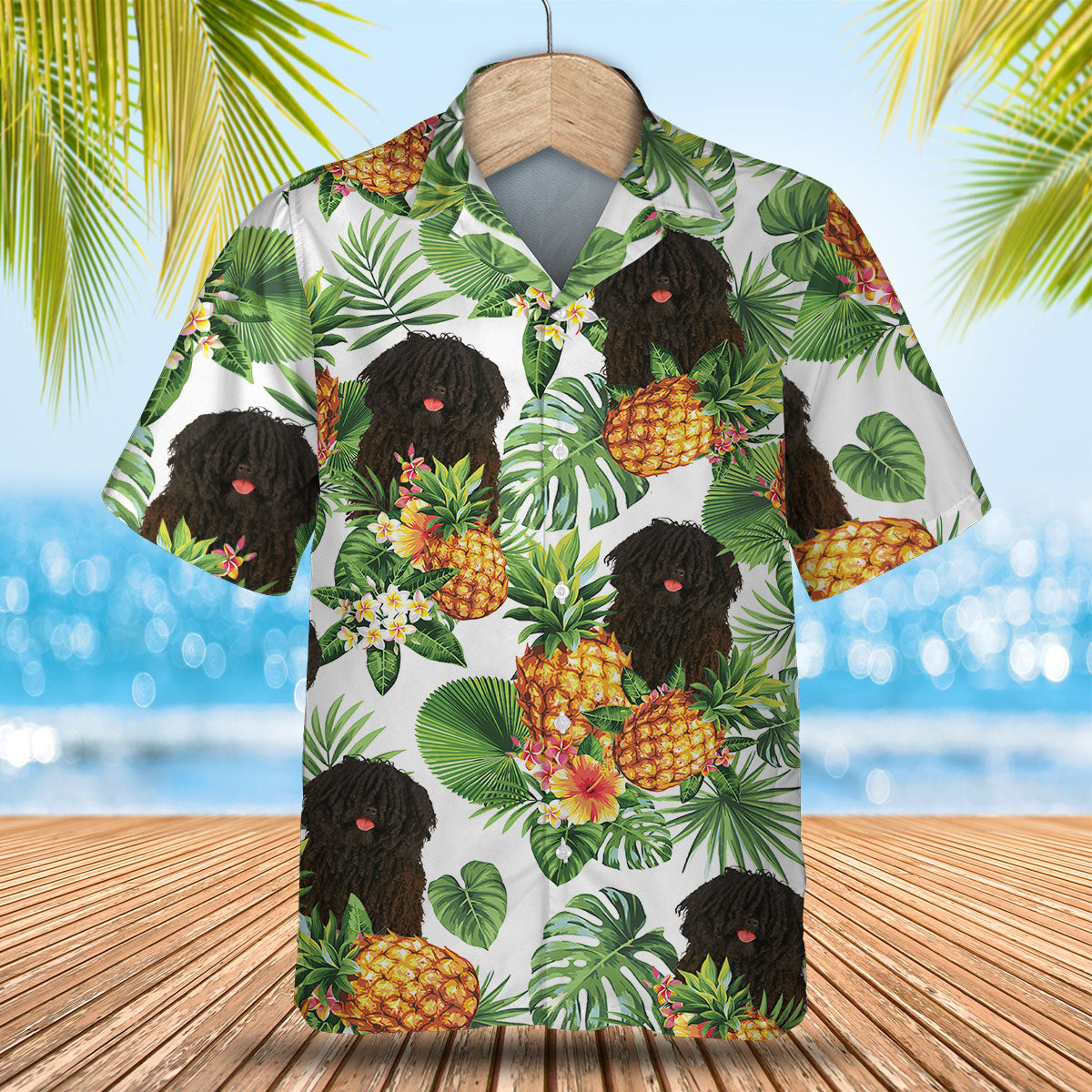 Puli Dog - Tropical Pattern Hawaiian Shirt