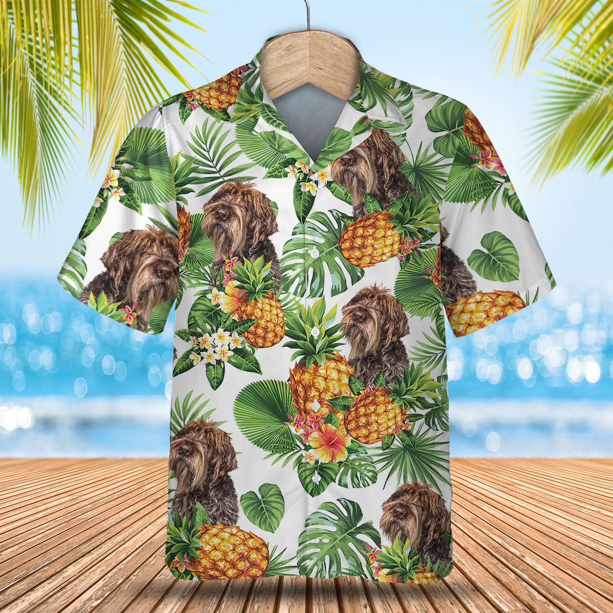 Wirehaired Pointing Griffon - Tropical Pattern Hawaiian Shirt