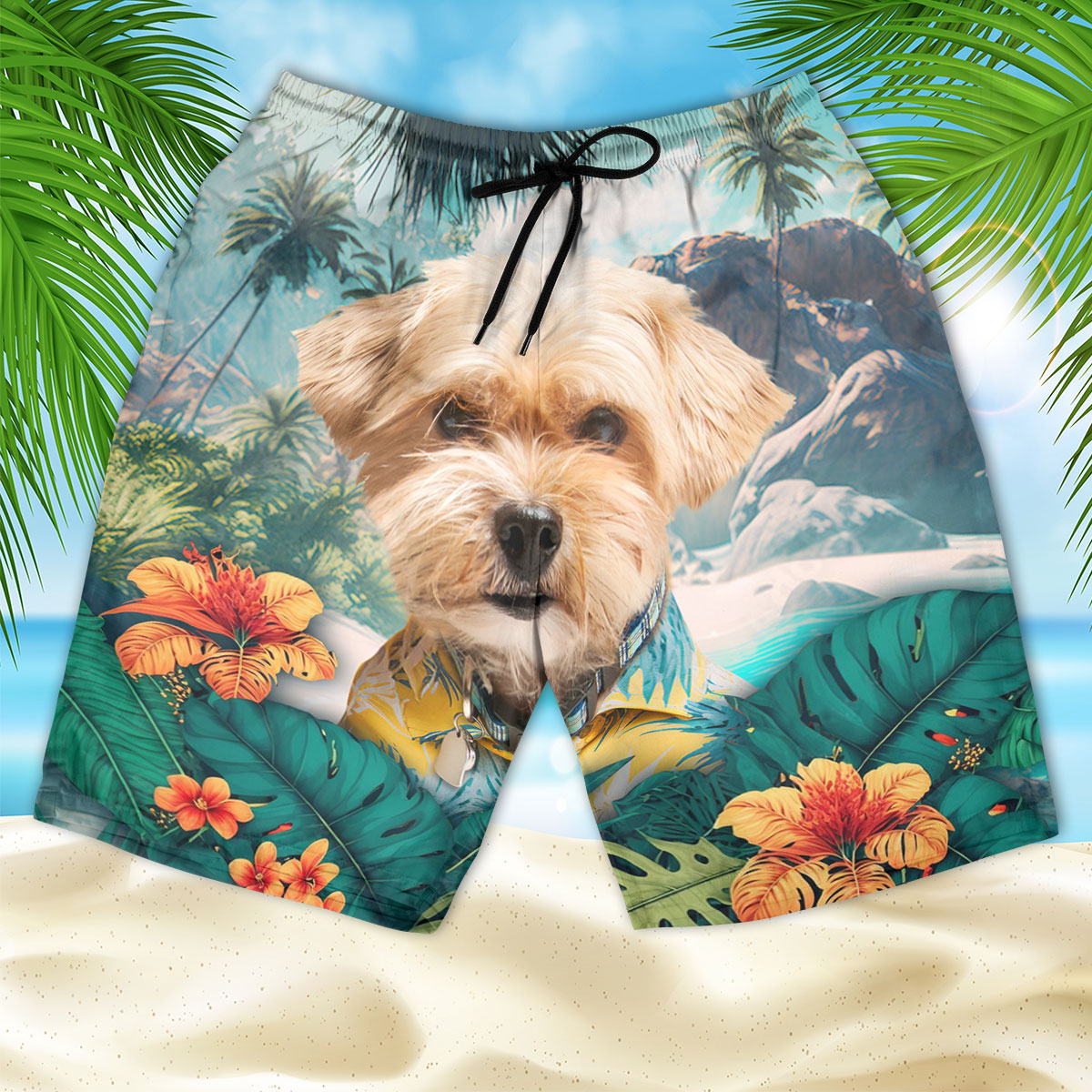 Yorkipoo - 3D Men's Beach Short