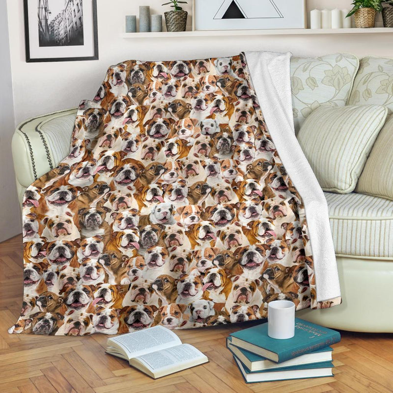 English Bulldog Full Face Blanket