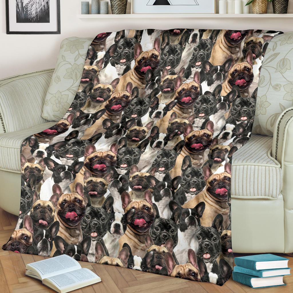 French Bulldog Full Face Blanket