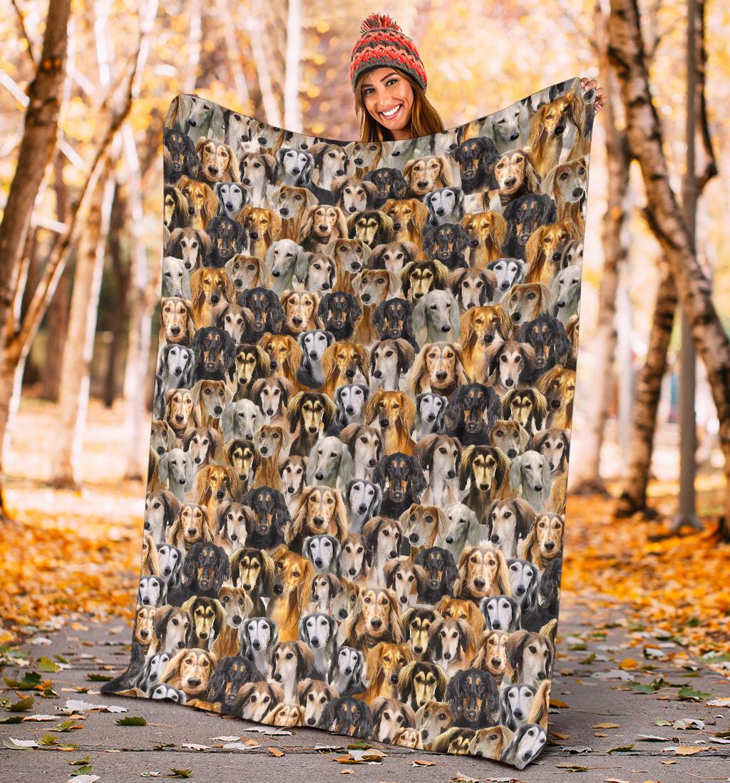 Saluki Full Face Blanket