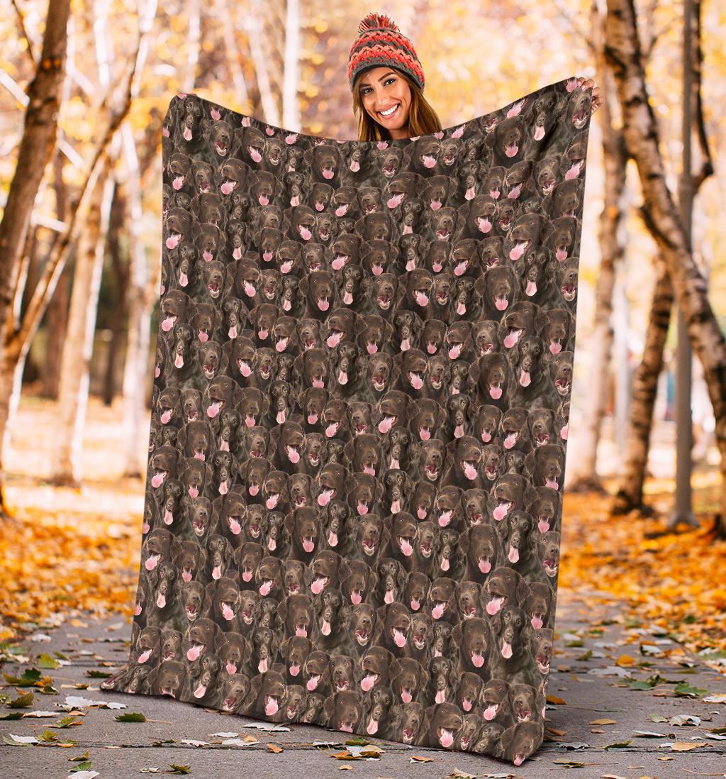 Flat Coated Retriever Full Face Blanket