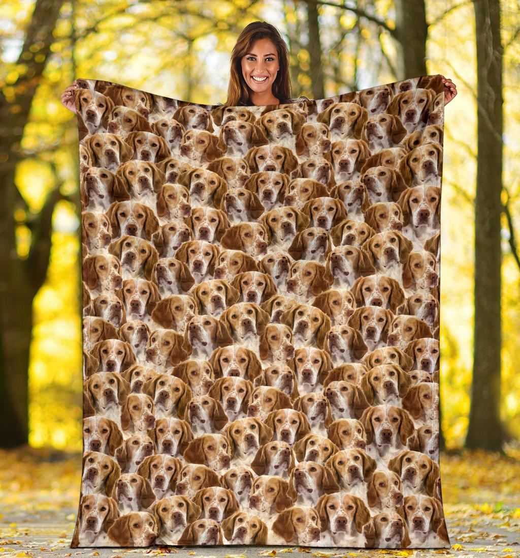 French Spaniel Full Face Blanket